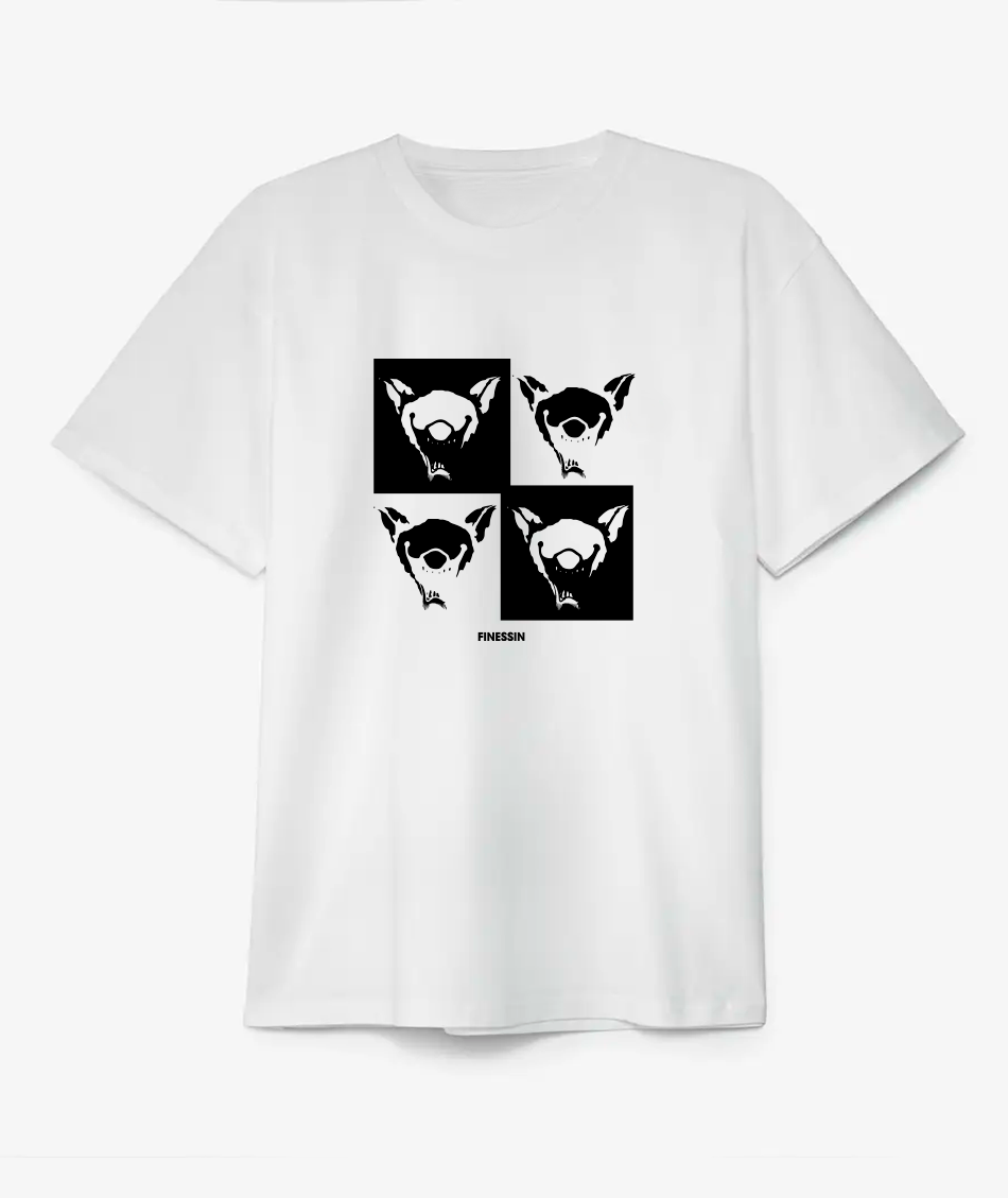 Quadri hyènes 🖤 //  T-shirt Blanc ☁️