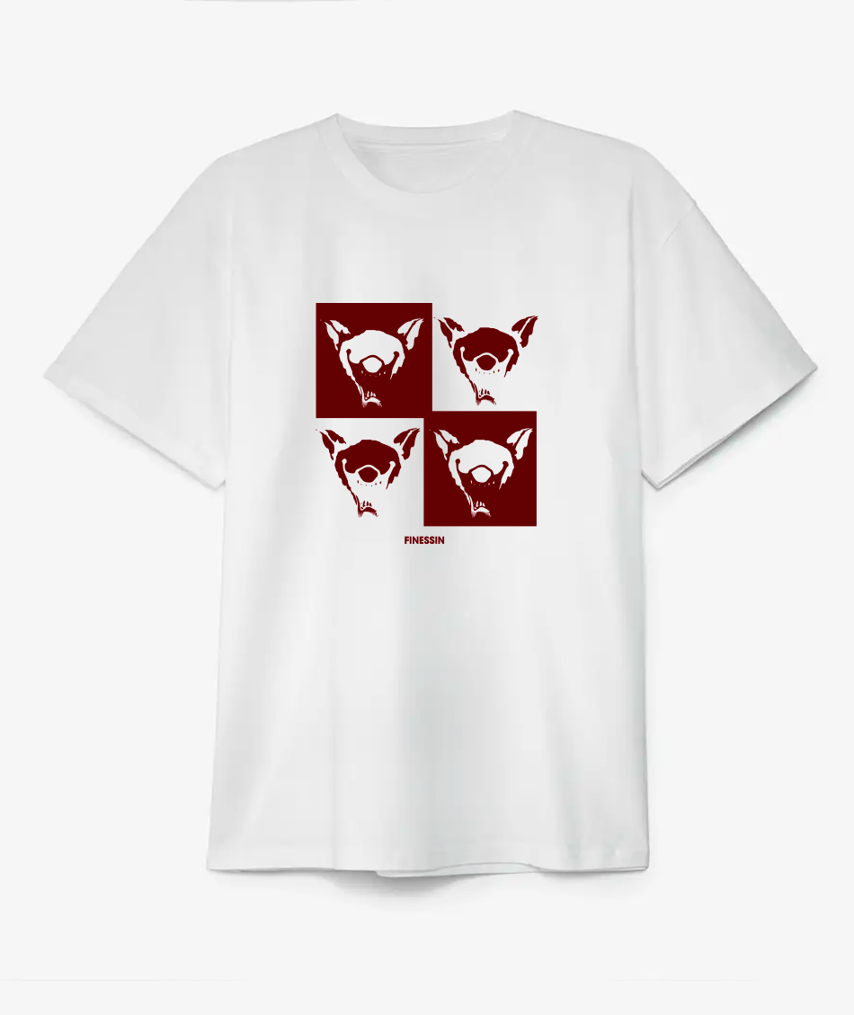 Quadri hyènes 👹 //  T-shirt Blanc ☁️