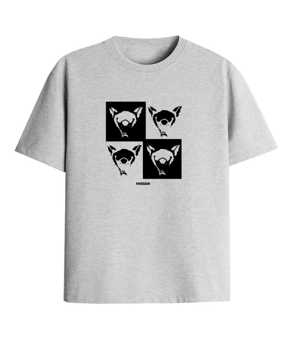 Quadri hyènes 🖤 //  T-shirt gris ⚙️